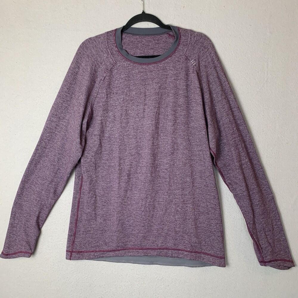 Lululemon Shirt L? Men Maroon Metal Vent Tech Performance Long Sleeve Crewneck